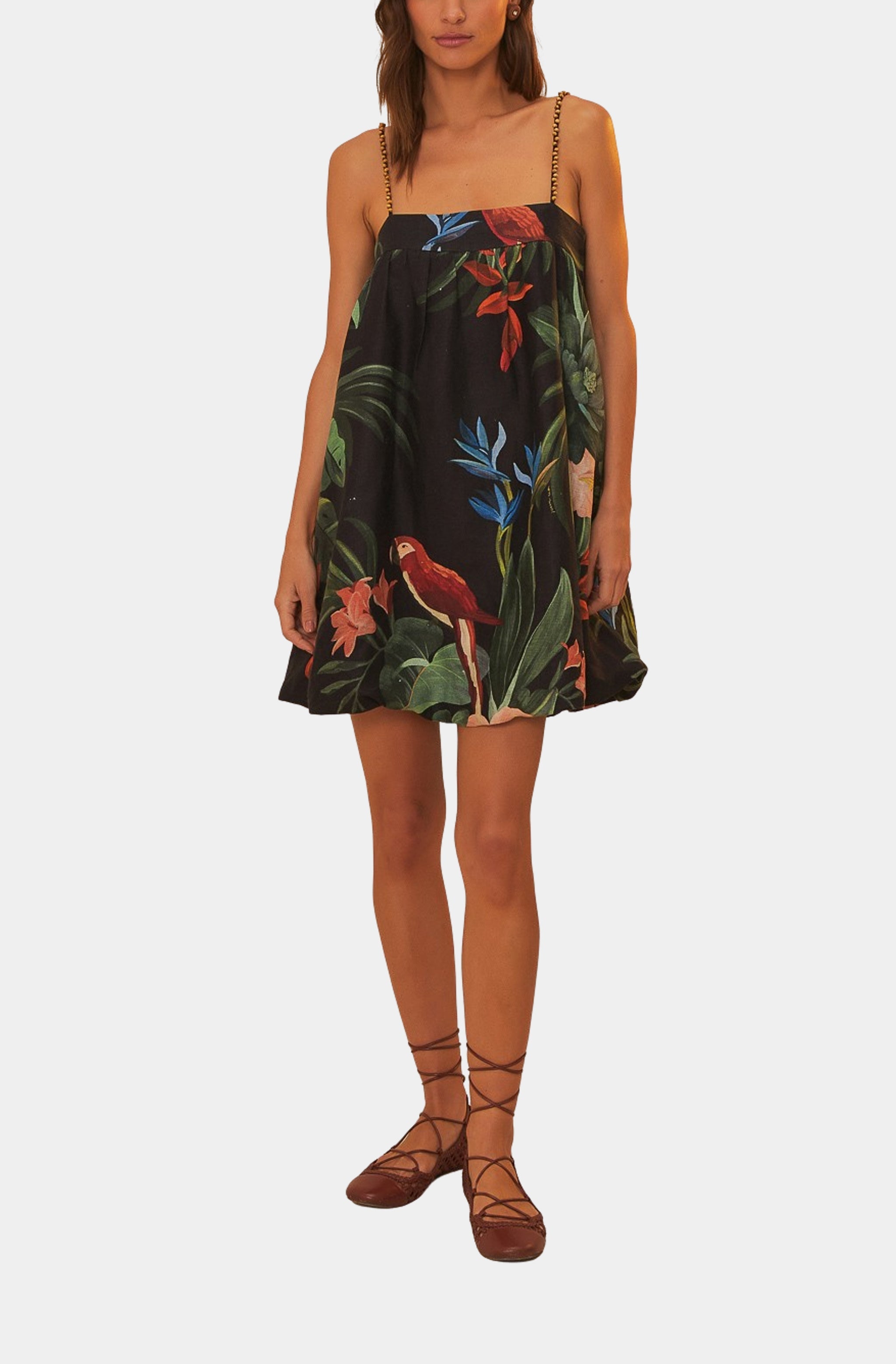 fiesta mini dress Midnight Macaw Fiesta Black Sleeveless Mini Dress – Hemline Mobile