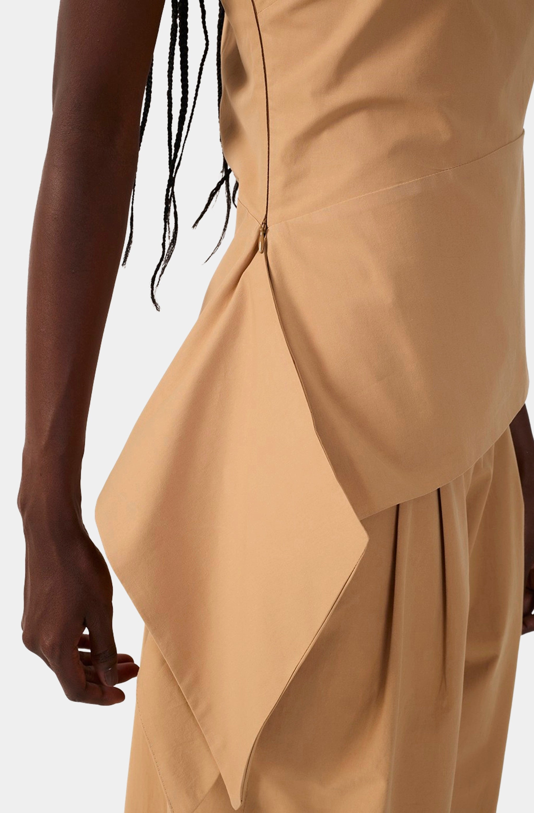 Asymmetric One-Shoulder Cotton Blouse