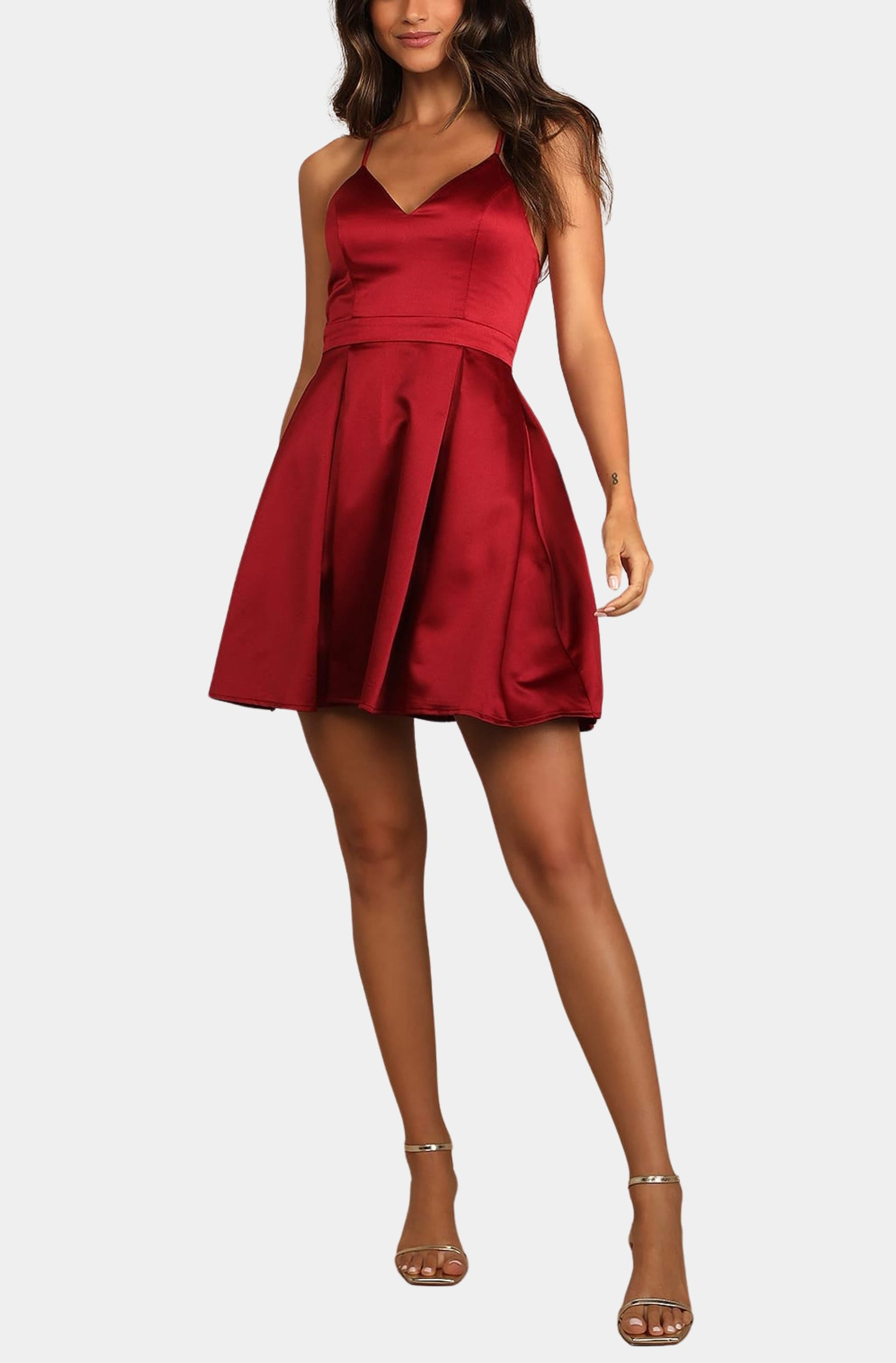 Be With You Wine Red Skater Dress