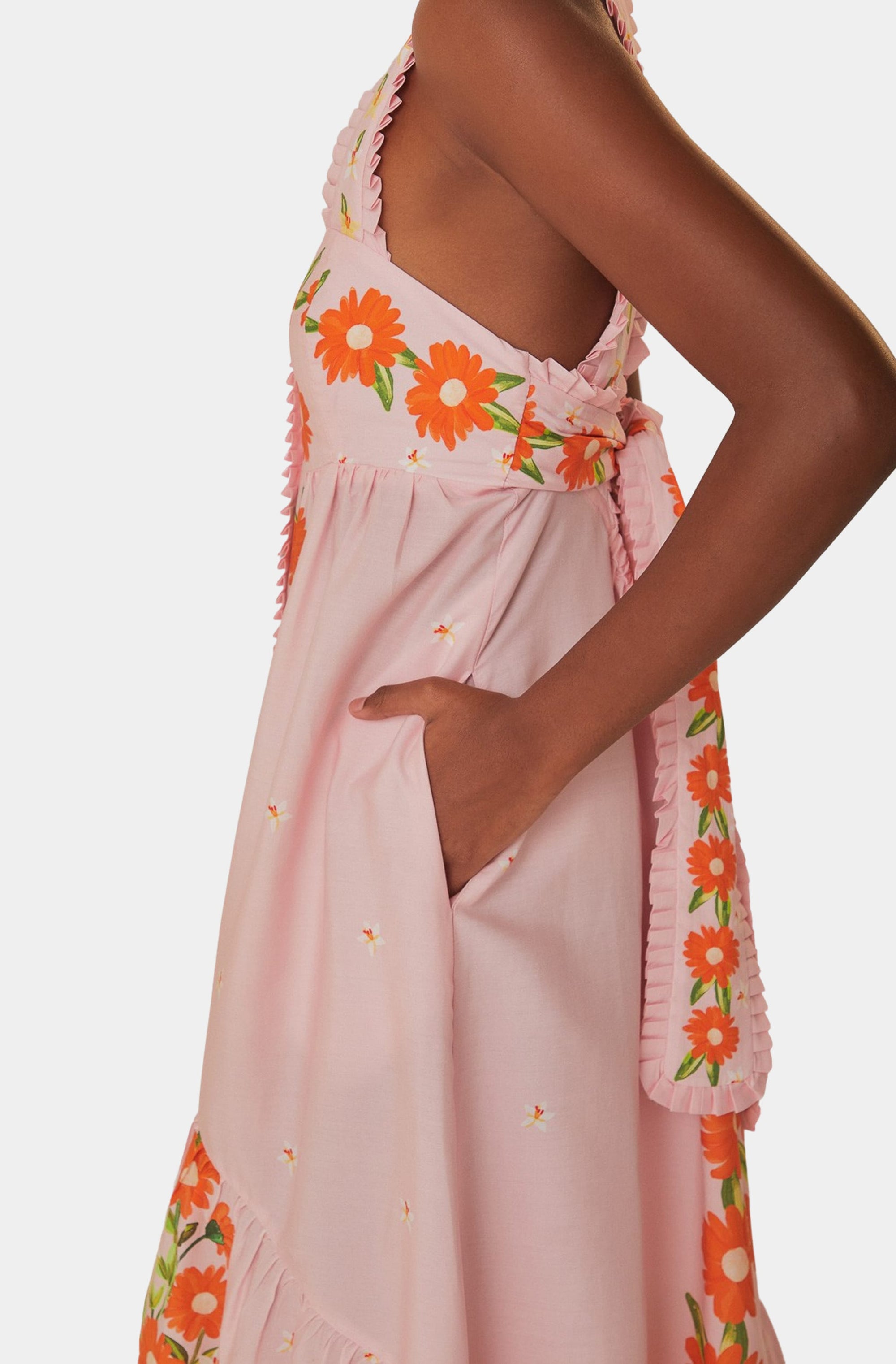 Papaya Salad Pink Maxi Dress