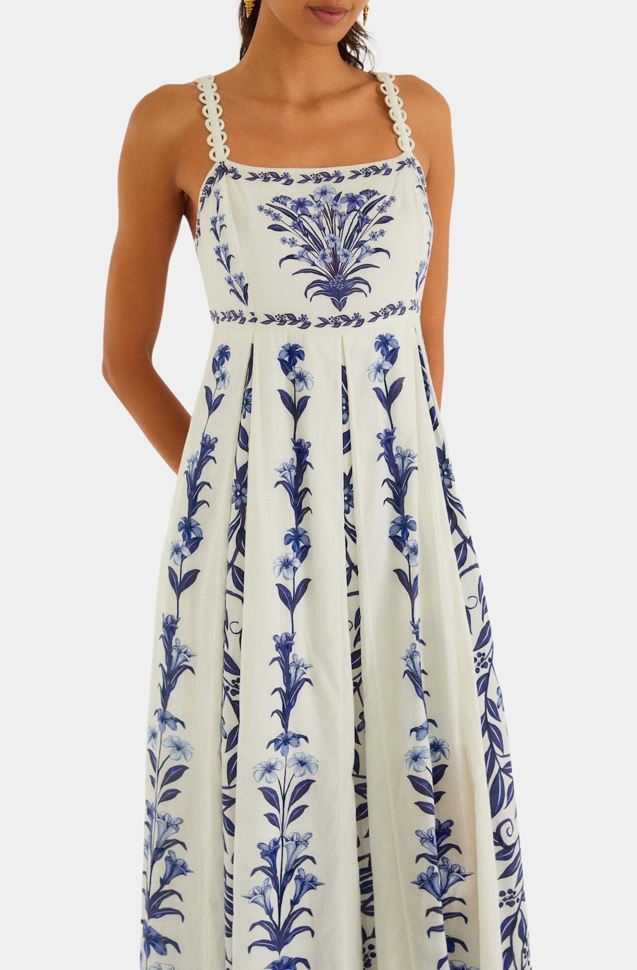 Flowers Arch Off-White Maxi Dress