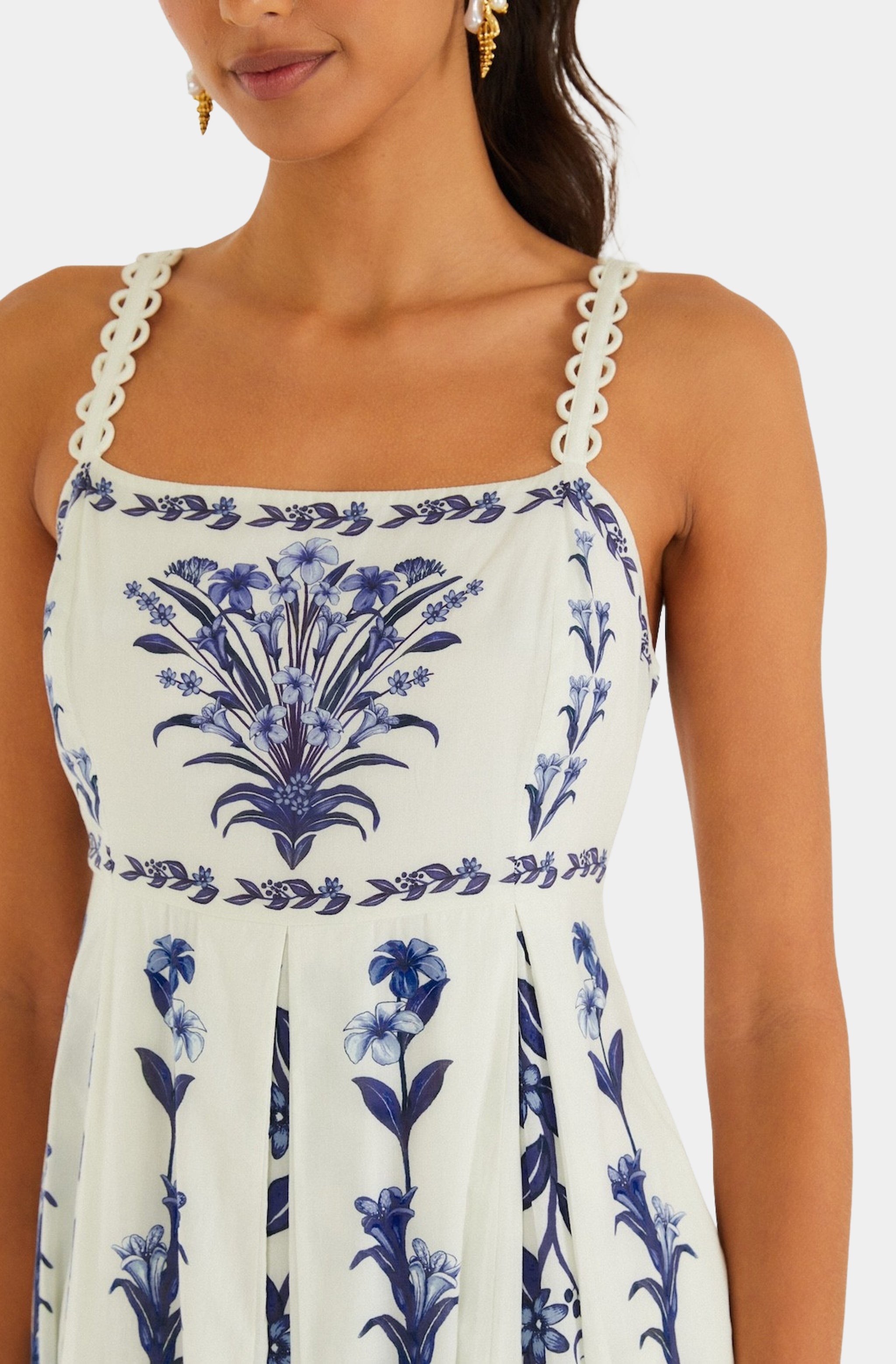 Flowers Arch Off-White Maxi Dress