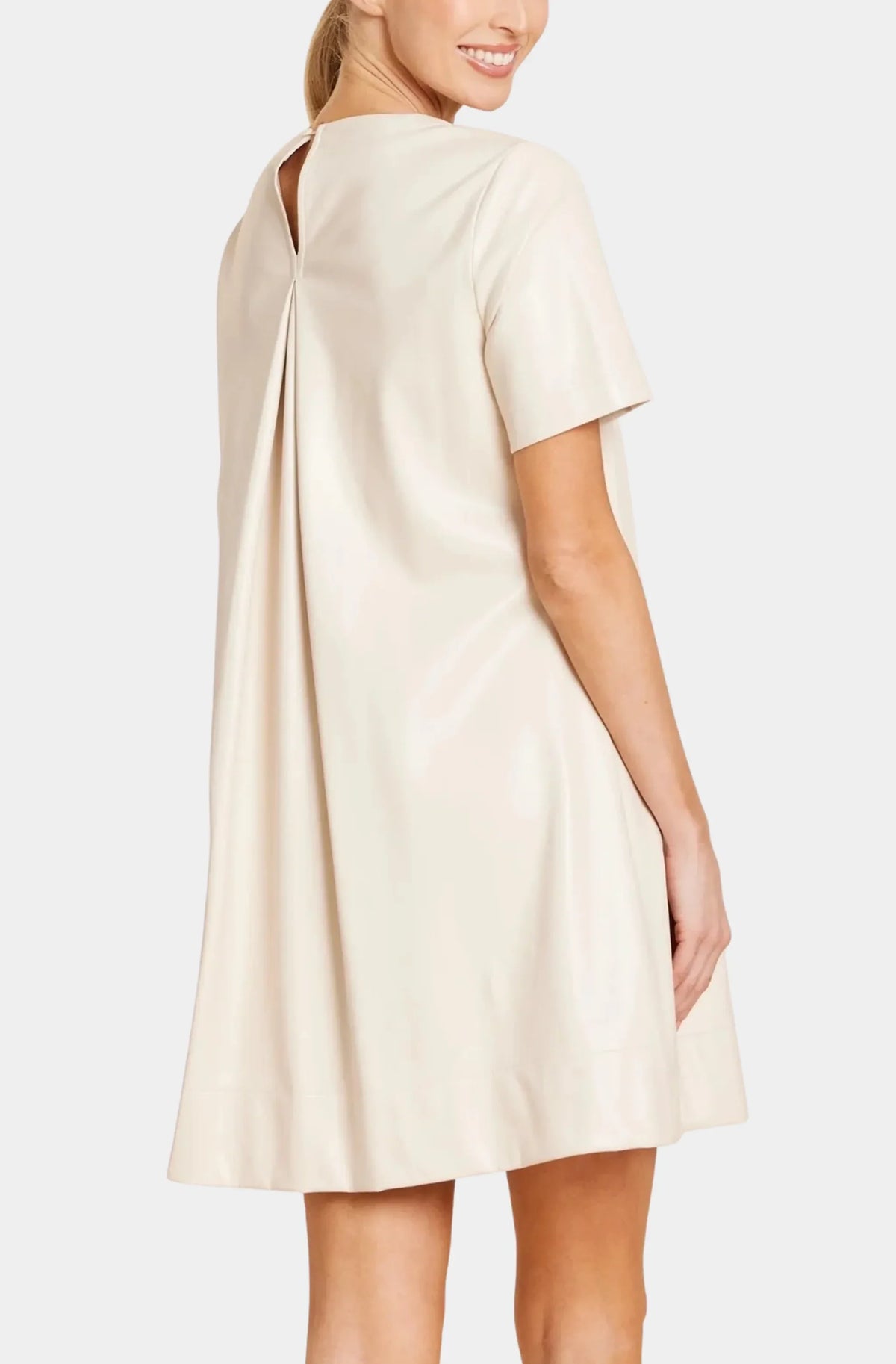 Faux Leather Pleat Dress