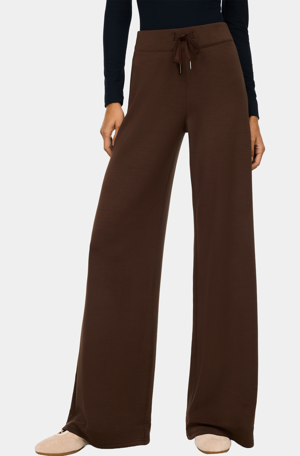Spanx AirEssentials Wide Leg Pants in Umber Root, front view