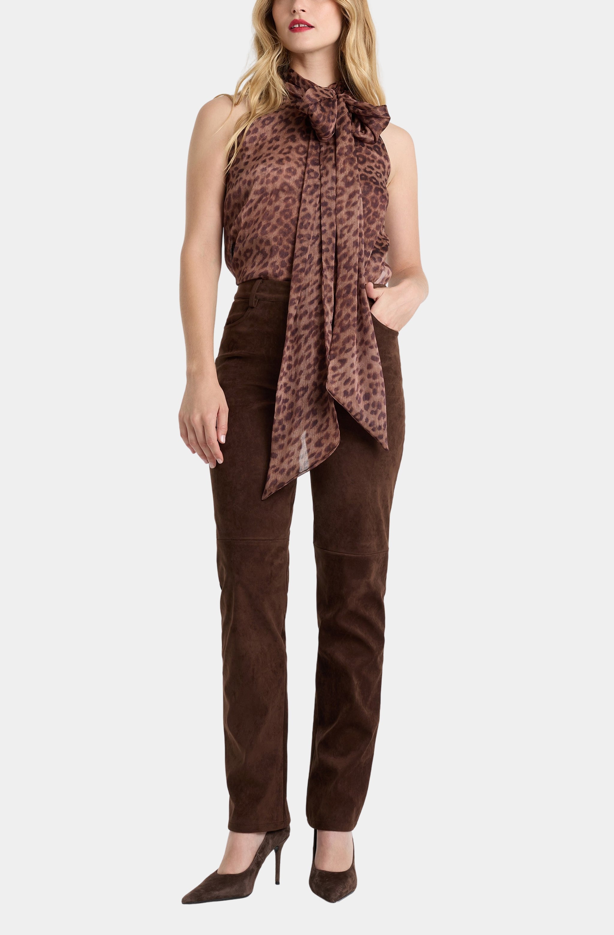 Arlette Neck Tie Printed Top