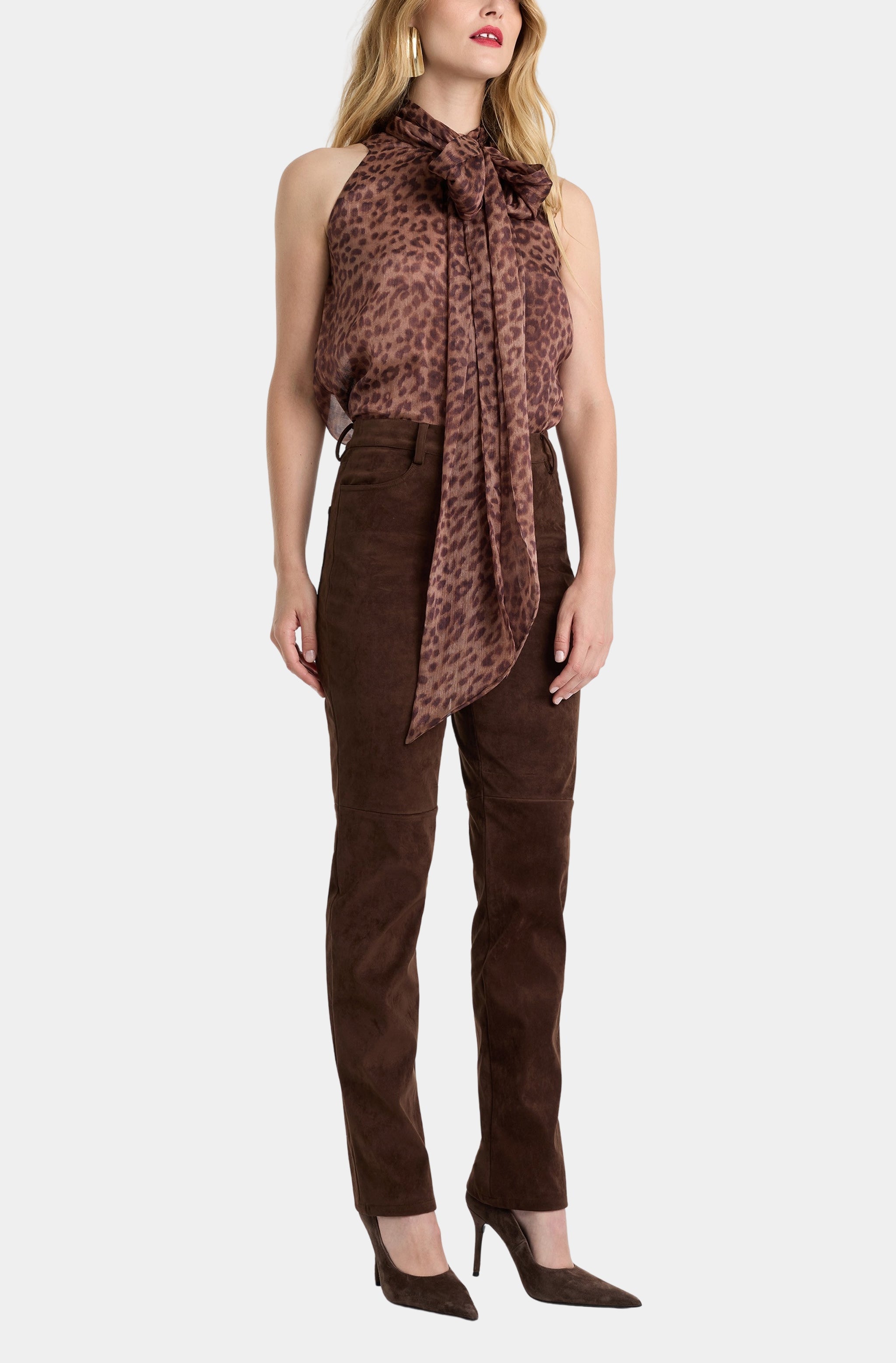 Arlette Neck Tie Printed Top