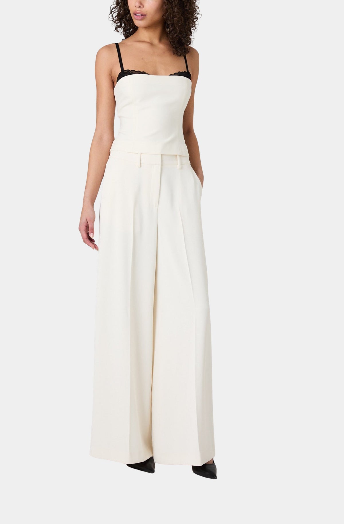 Azra Twill Lace Peekaboo Fitted Top