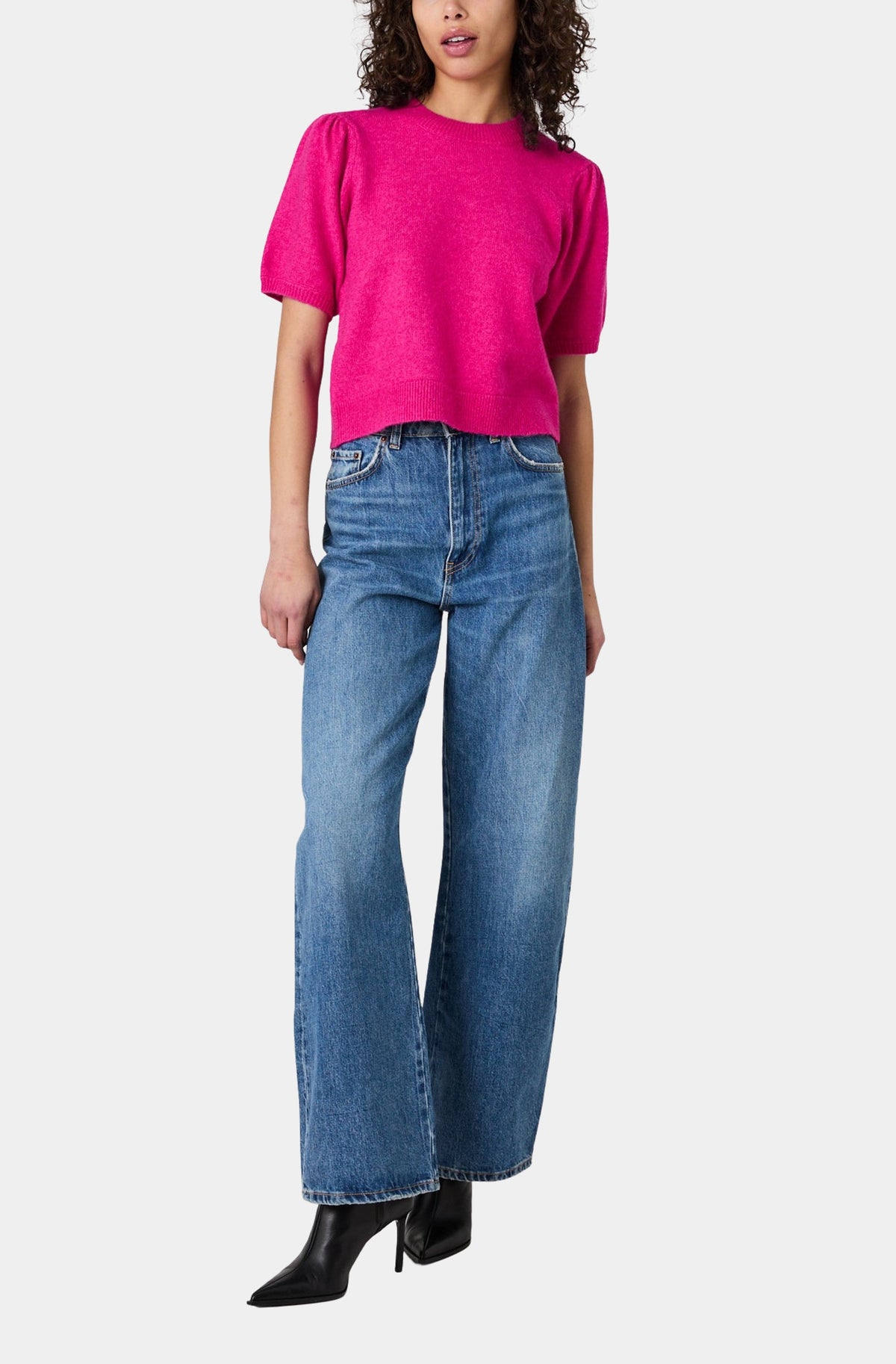 Yulia Knit Puff Sleeve Top
