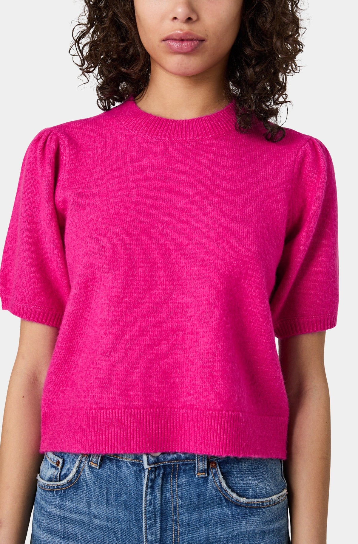 Yulia Knit Puff Sleeve Top