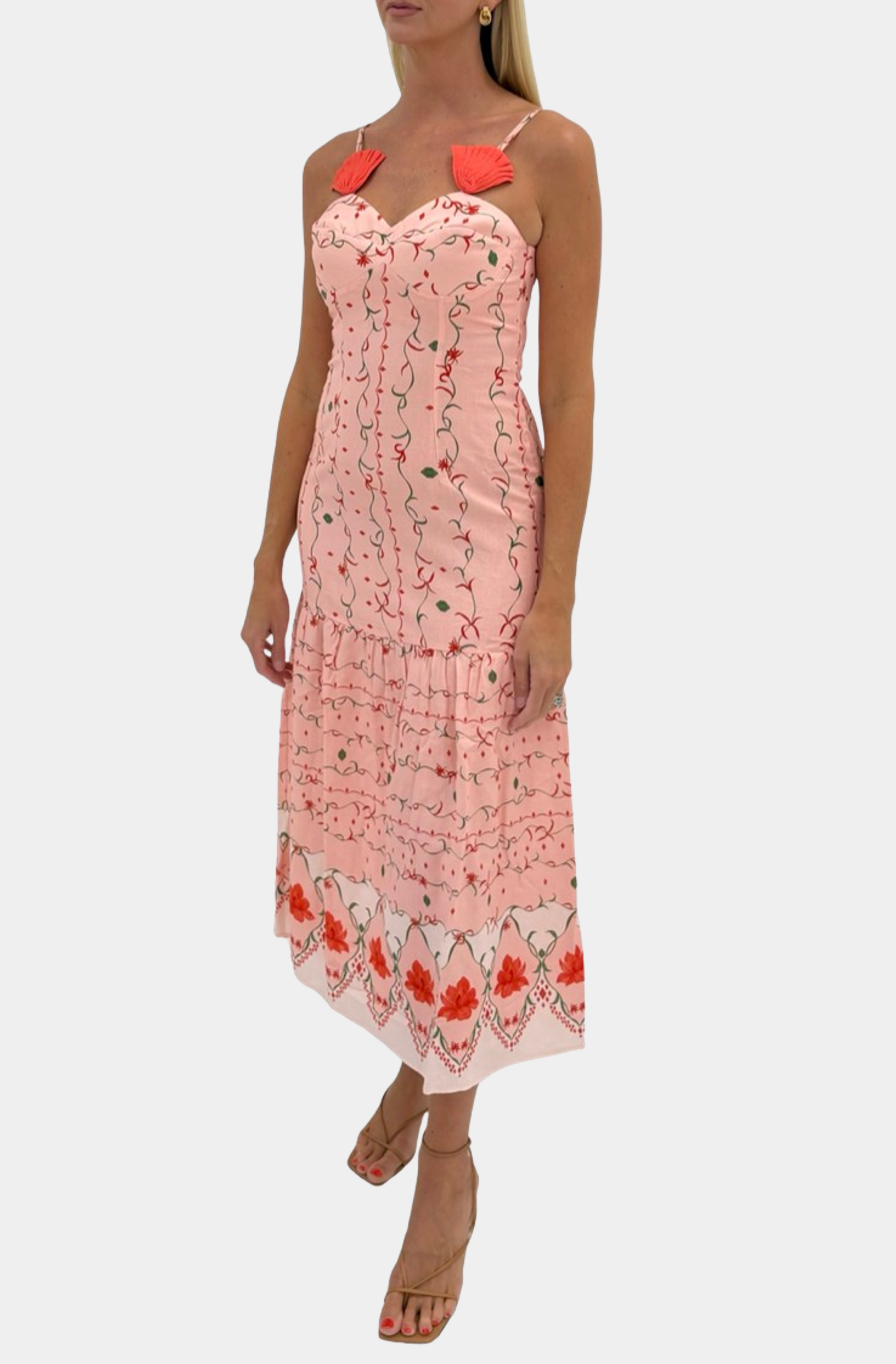 zoe midi dress Zoe Floral Midi Dress L (10-12)