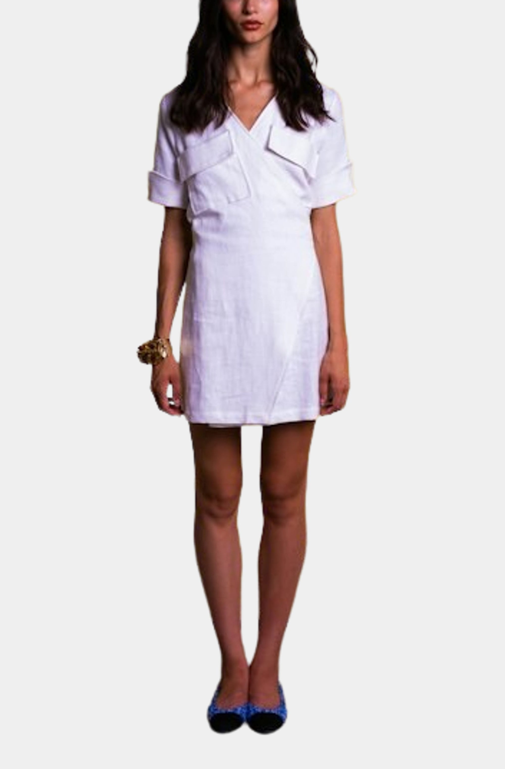 White Linen Mini Dress