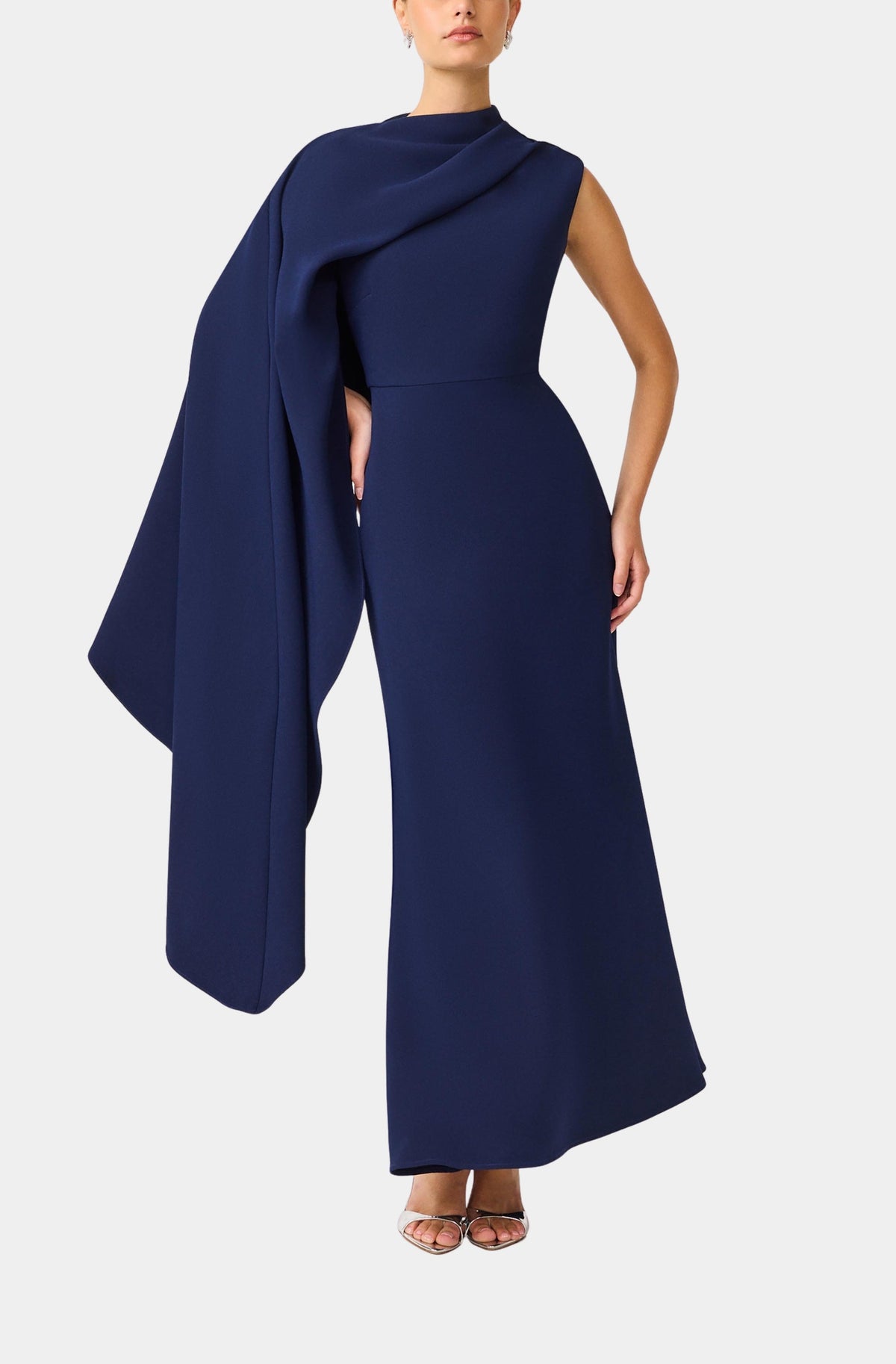 Leonara Asymmetric Cape Dress