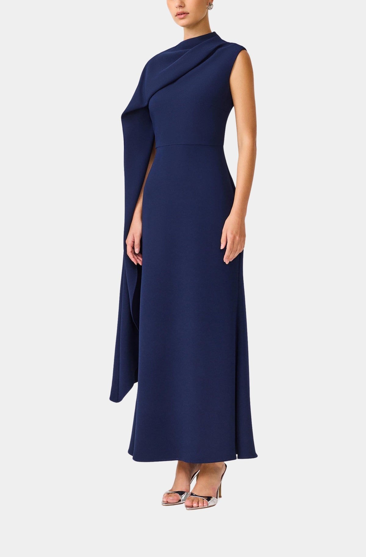 Leonara Asymmetric Cape Dress