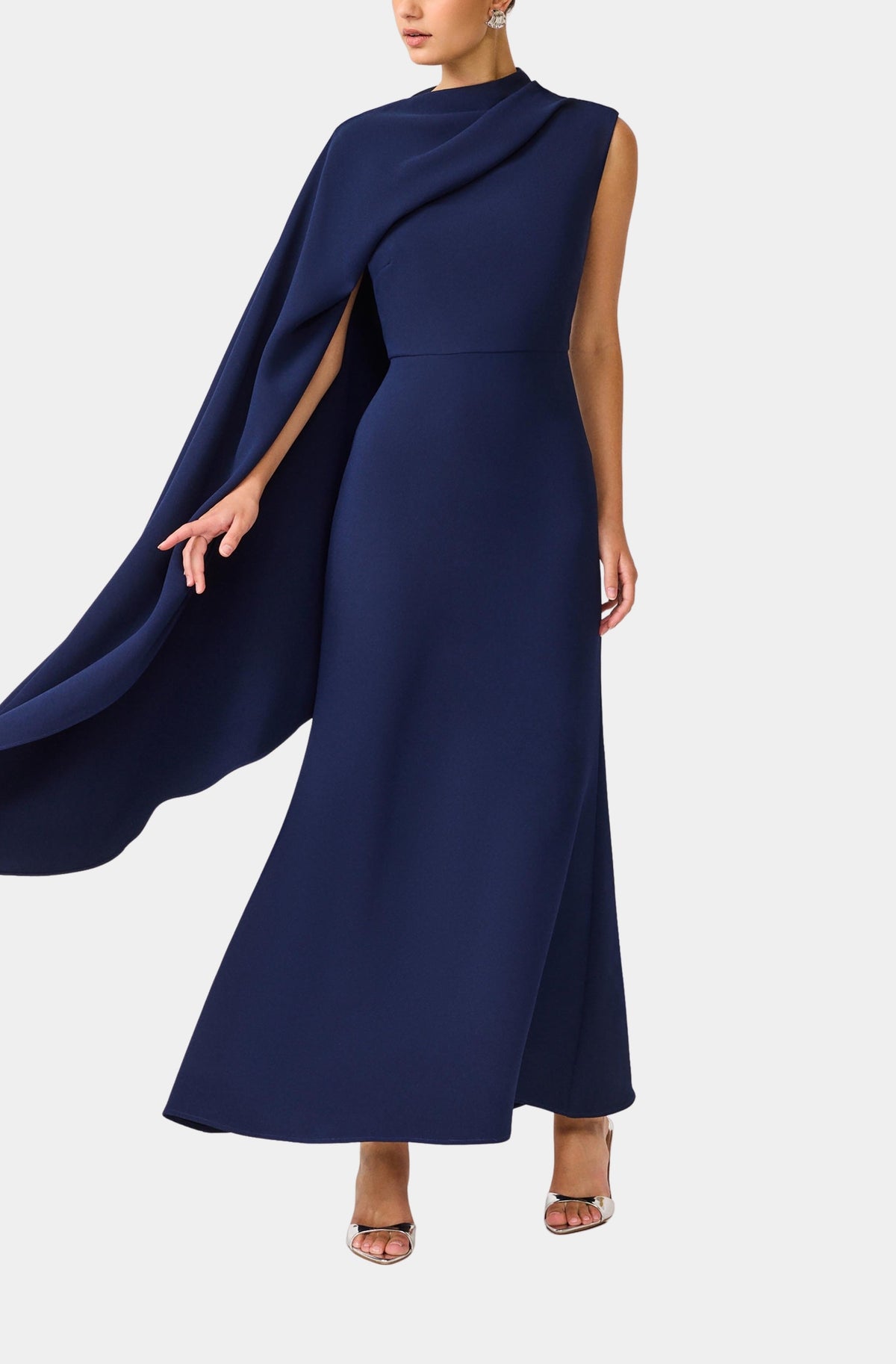 Leonara Asymmetric Cape Dress
