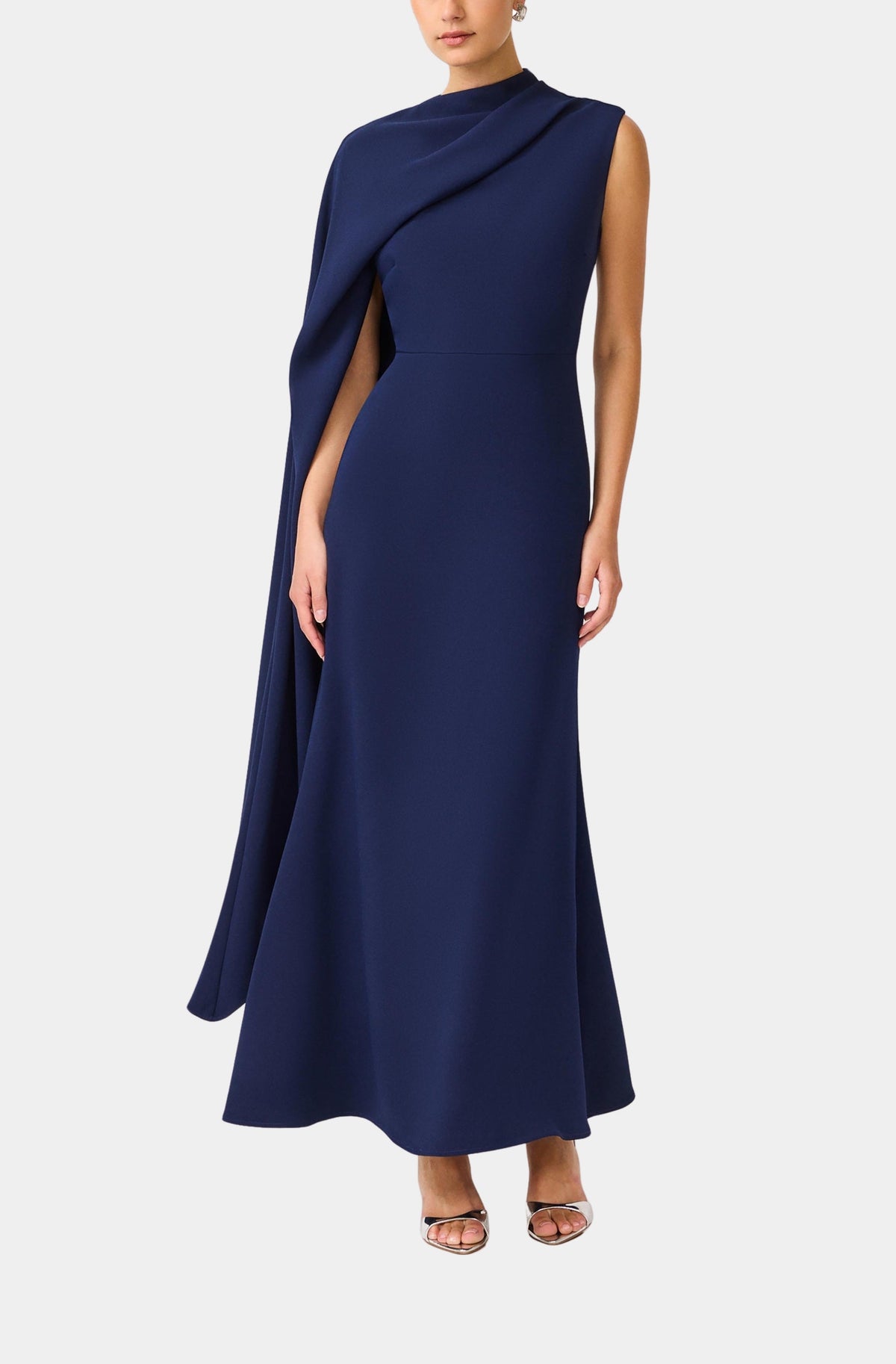 Leonara Asymmetric Cape Dress