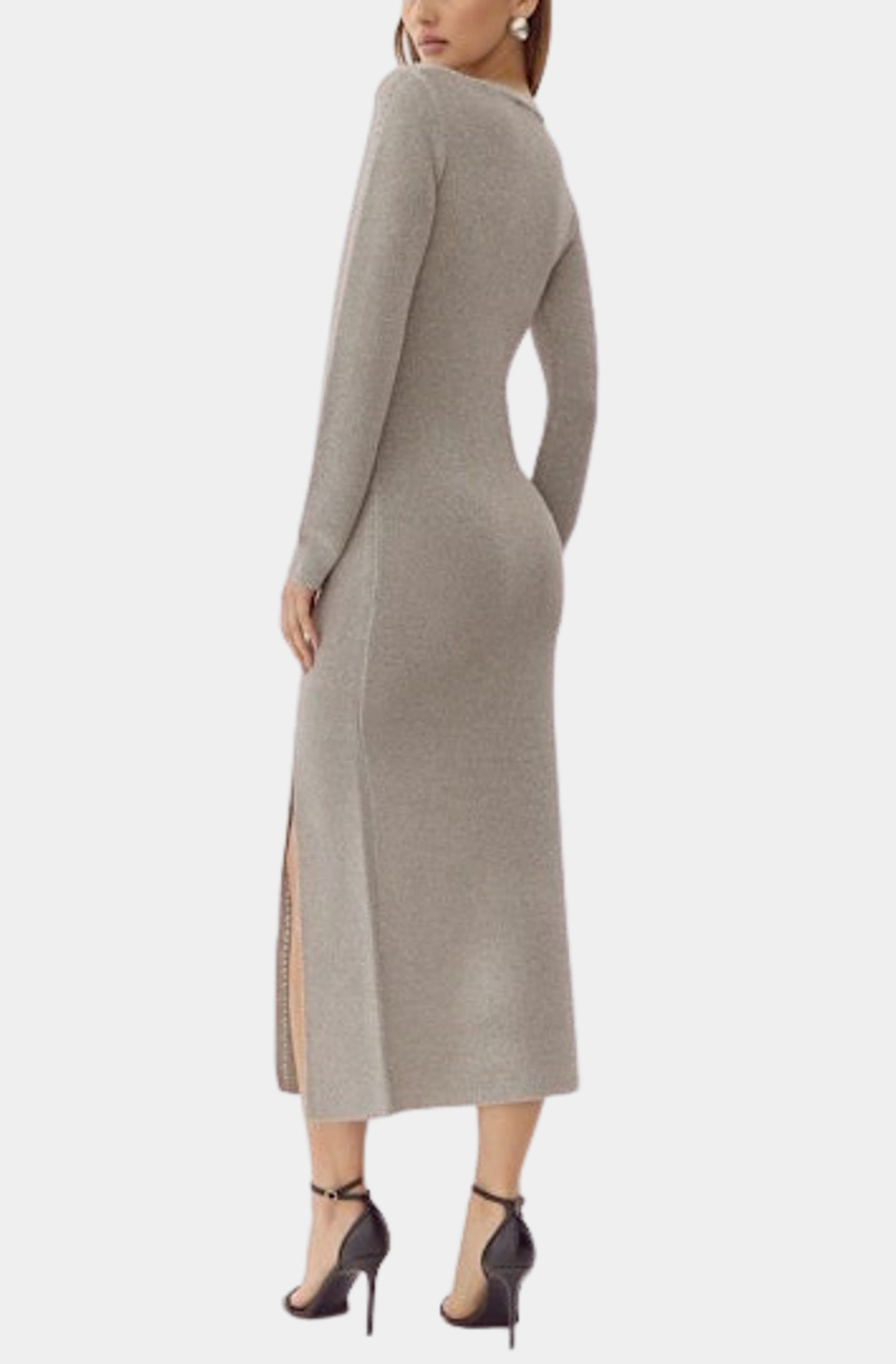 Estelle Metallic Knit Midi Dress