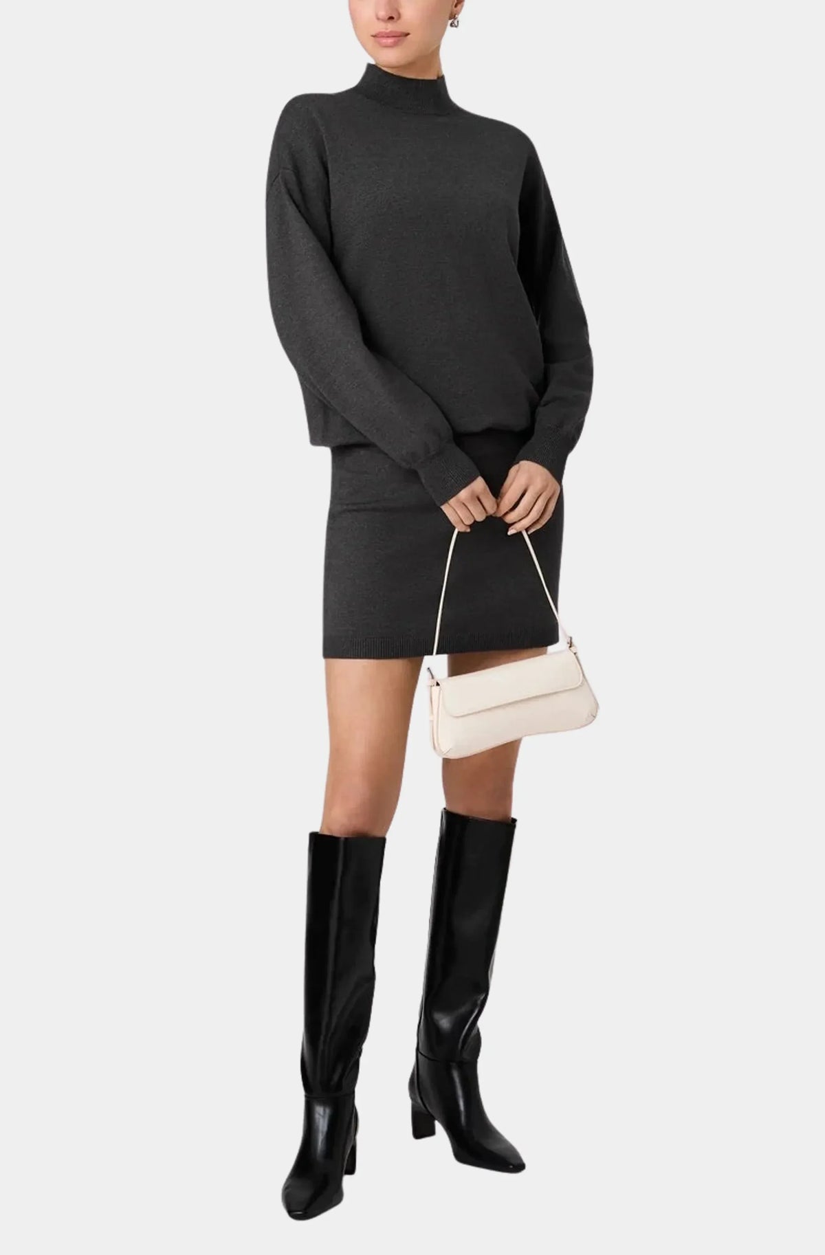 Cosysoft Long Sleeve Blouson Waist Mini Dress