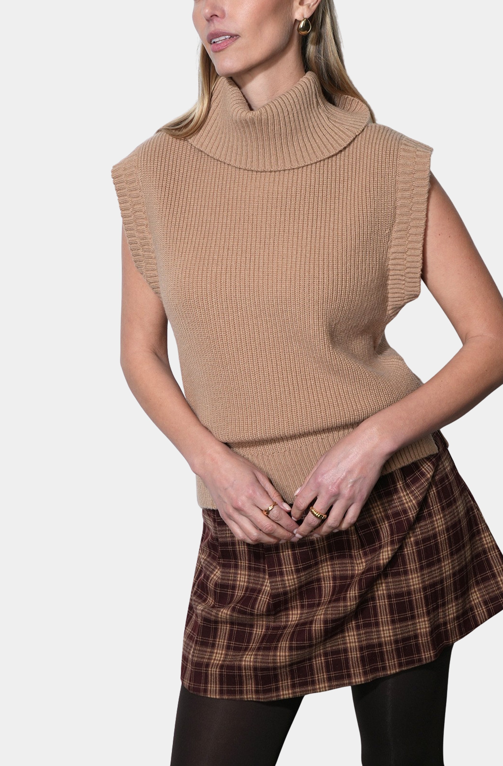 Charlotte Loose Funnel Neck Sweater Knit Top