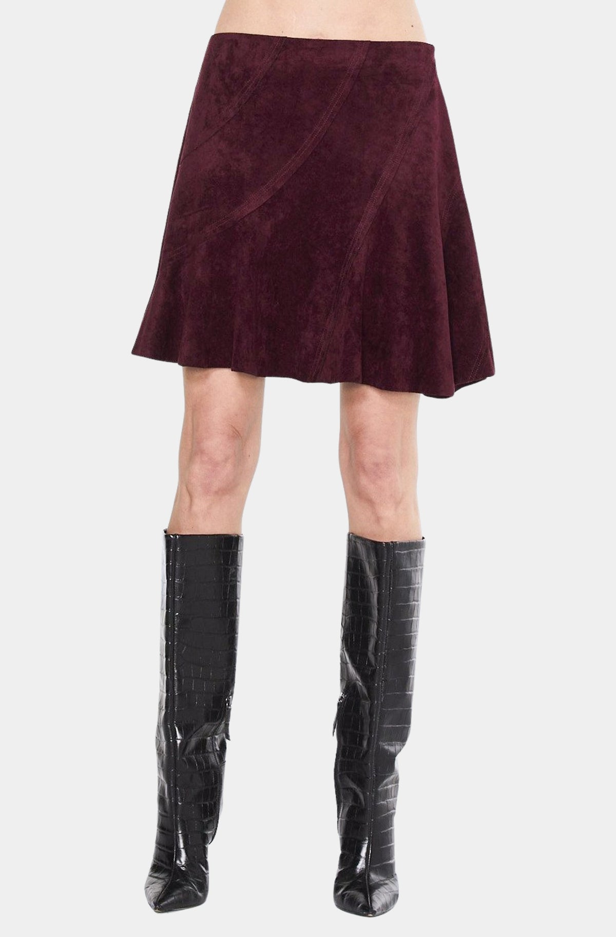 Aje Faux Suede Paneled Mini Skirt