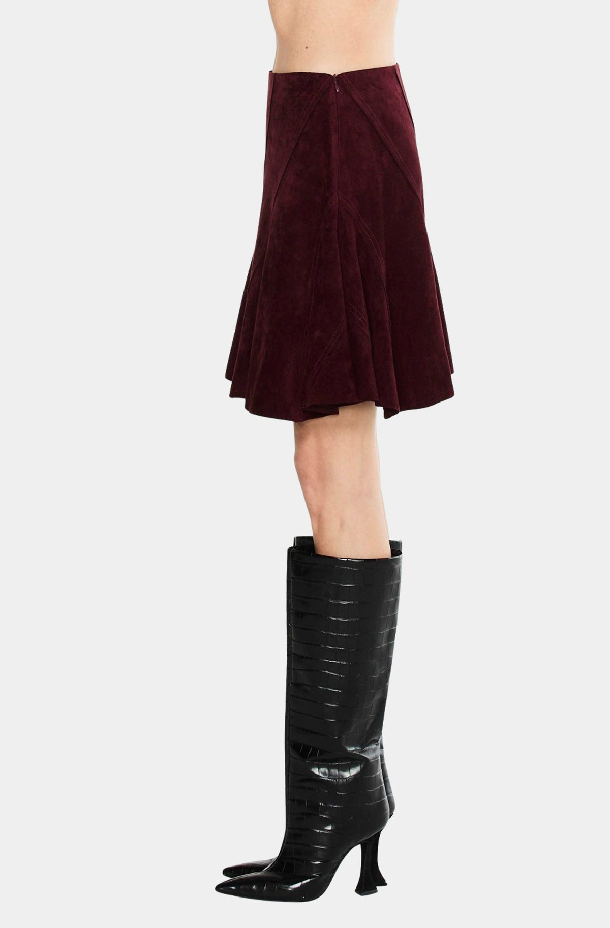 Aje Faux Suede Paneled Mini Skirt