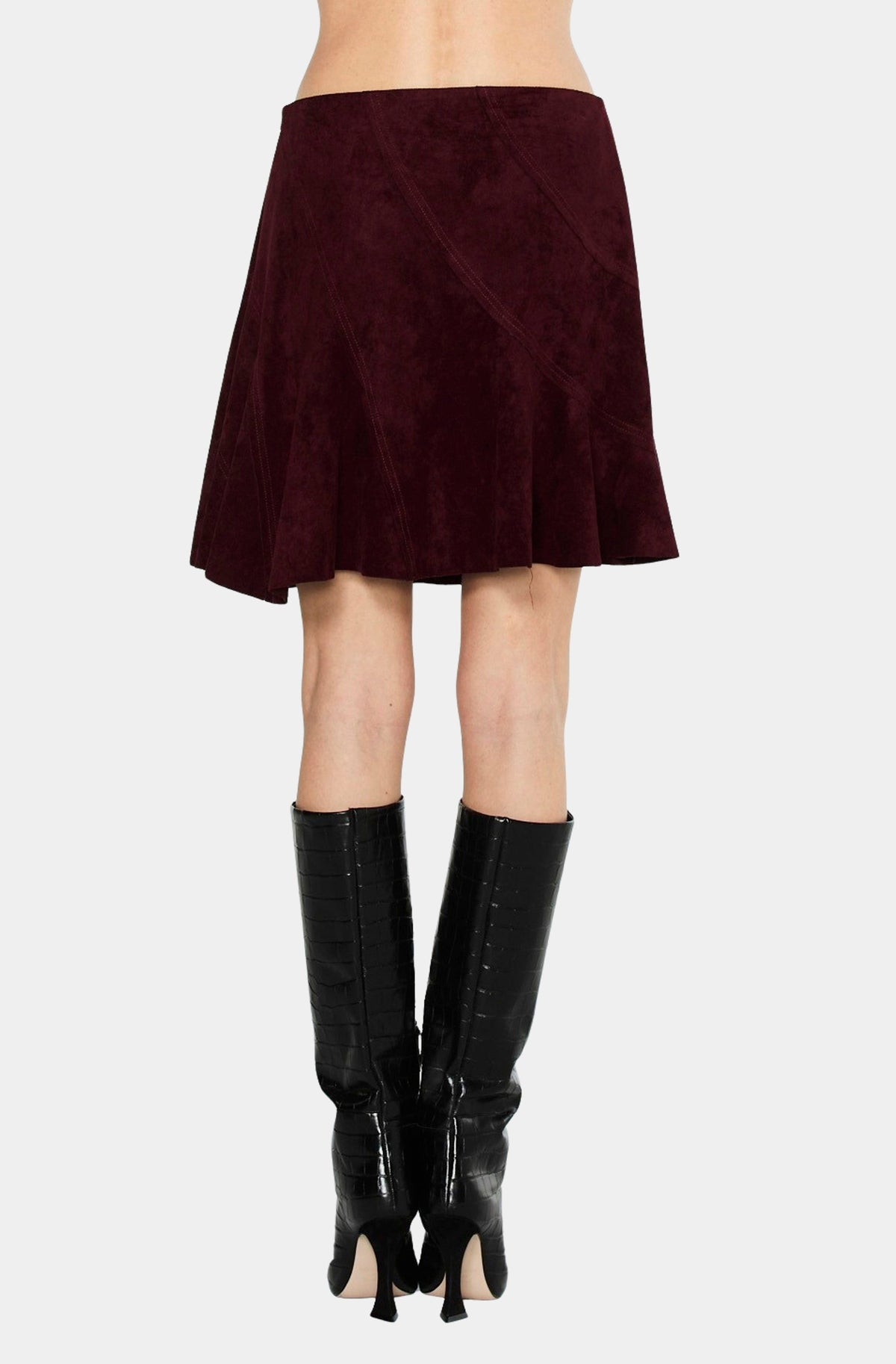 Aje Faux Suede Paneled Mini Skirt