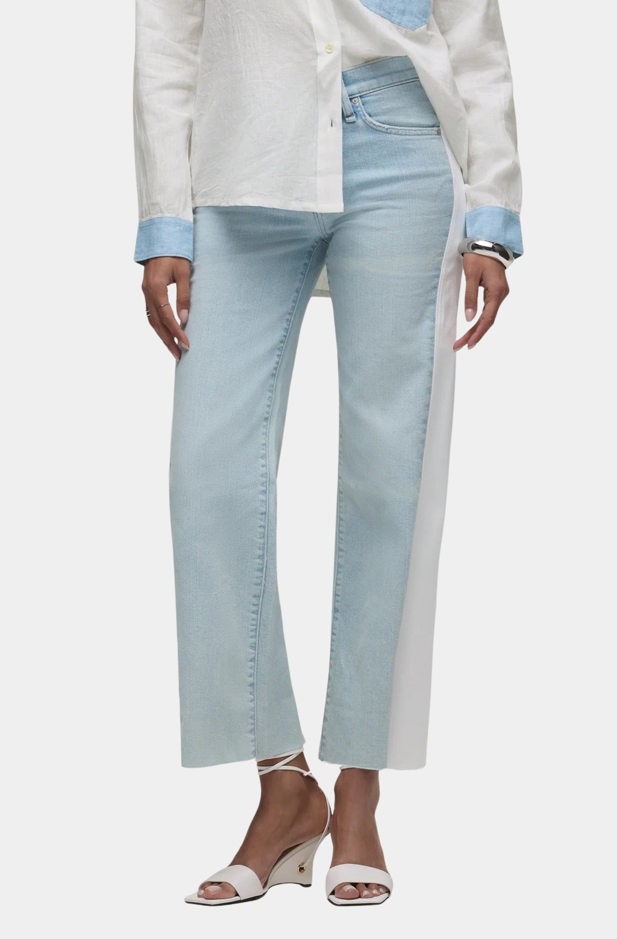 Rosie Seamed Wide Leg Ankle Jeans
