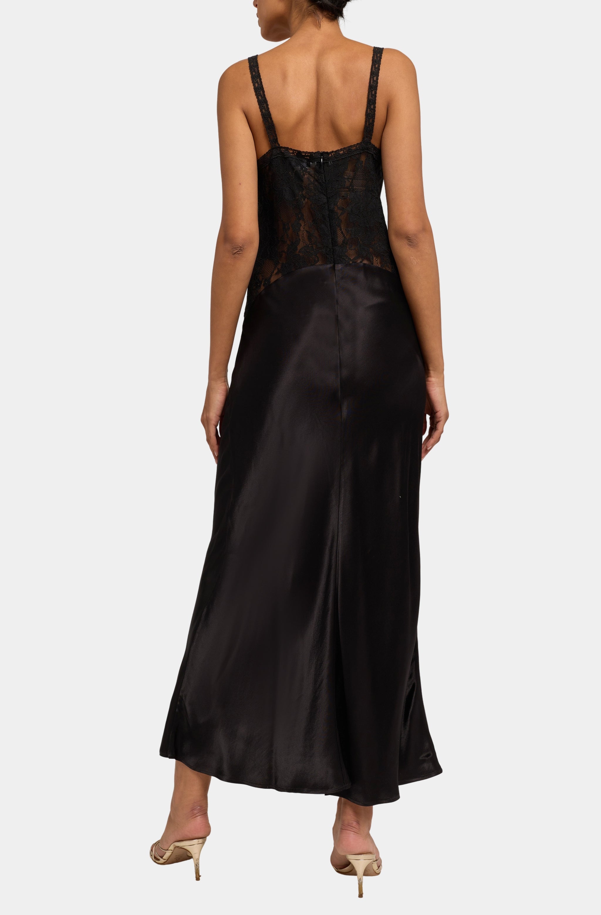 Milena Lace Combo Liquid Satin Maxi Dress