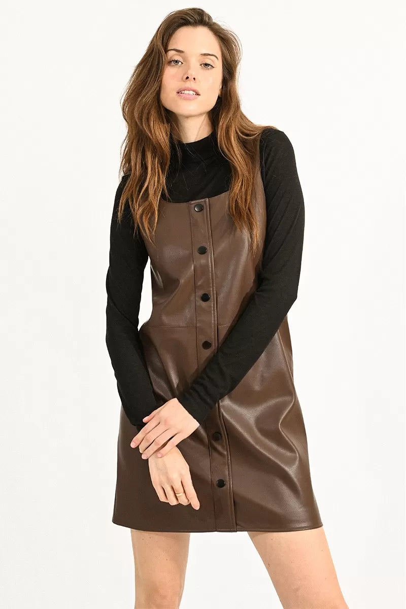 Leather Buttondown Dress